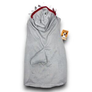 NEW Simply Dog Shark Costume Hooded Shirt Outfit Lightweight Gray Size Large XL